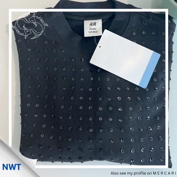 H&M - Studio Sequin Sweater - Black (Oversized S) (Conceptual) - Picture 1 of 8
